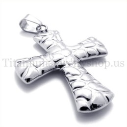 Pendentif Croix En Titane À Motif Pavé Tendance