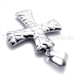 Pendentif Croix En Titane À Motif Pavé Tendance