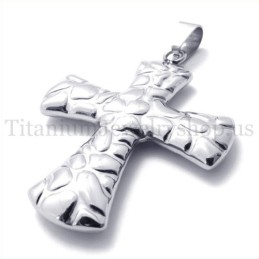 Pendentif Croix En Titane À Motif Pavé Tendance
