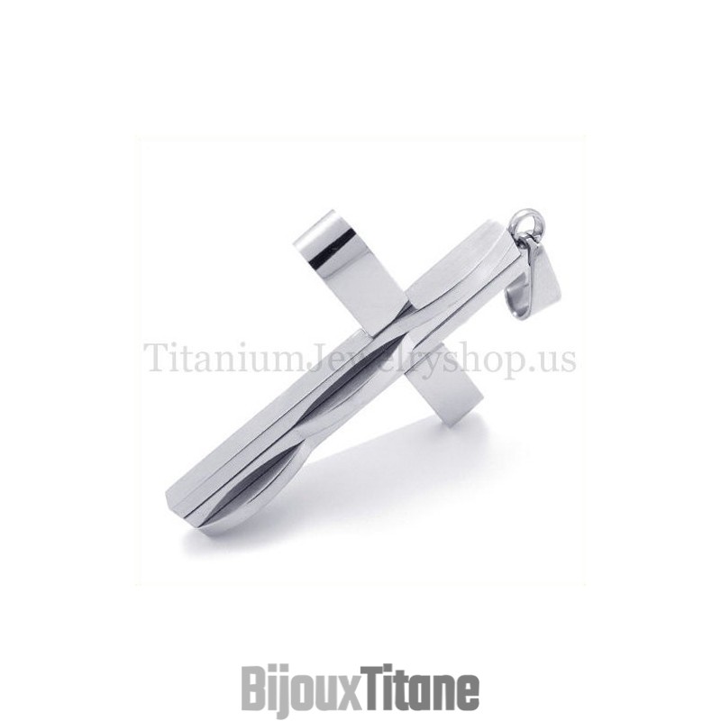 Pendentif Croix En Titane Pour Homme En Argent Et Mode