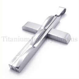 Pendentif Croix En Titane Pour Homme En Argent Et Mode