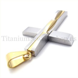 Pendentif Croix En Titane Pour Homme, Doré Et Tendance