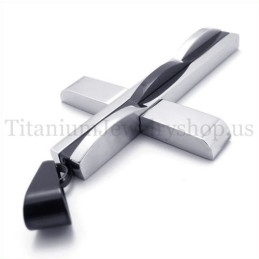 Pendentif Croix En Titane Pour Homme Noir Et Tendance