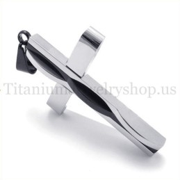 Pendentif Croix En Titane Pour Homme Noir Et Tendance