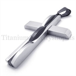 Pendentif Croix En Titane Pour Homme Noir Et Tendance