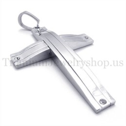 Pendentif Croix En Titane Argenté Super Succinct
