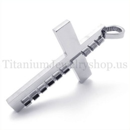 Pendentif Croix En Titane Argenté Fashion Bump