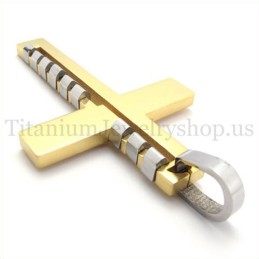 Pendentif Croix En Titane Doré Fashion Bump
