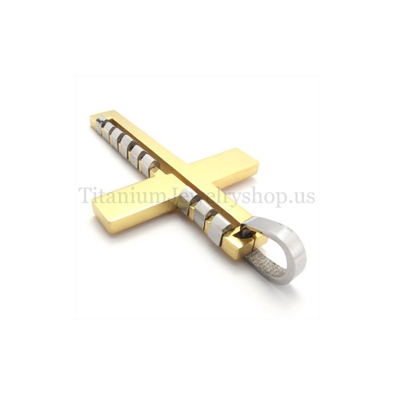 Pendentif Croix En Titane Doré Fashion Bump Pendentif Croix En Titane Doré Fashion Bump