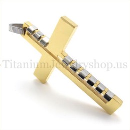 Pendentif Croix En Titane Doré Fashion Bump