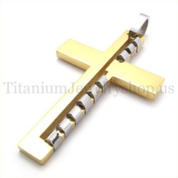 Pendentif Croix En Titane Doré Fashion Bump