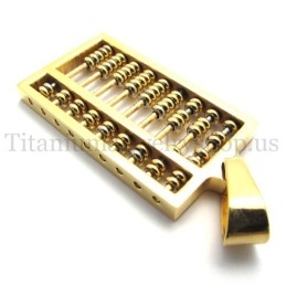 Pendentif Abacus En Titane Et Or
