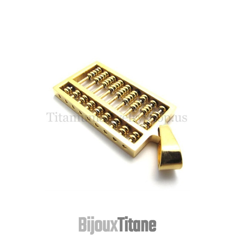 Pendentif Abacus En Titane Et Or Pendentif Abacus En Titane Et Or