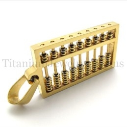 Pendentif Abacus En Titane Et Or