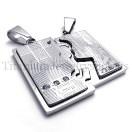 Pendentif En Titane Et Argent À Deux Couches, Amoureux Entrelacés