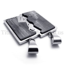 Pendentif En Titane Noir À Deux Couches Entrelacées