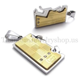 Pendentif En Titane Doré À Deux Couches, Amoureux Entrelacés