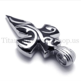 Pendentif Épée En Titane Noir Pur Pour Homme