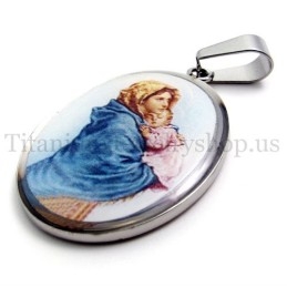 Pendentif En Titane De La Série Madonna Et Jésus