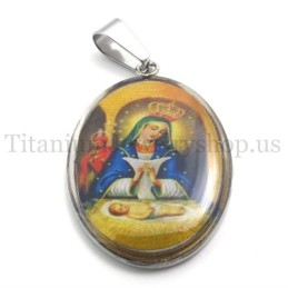 Pendentif En Titane De La Série Madonna Et Jésus