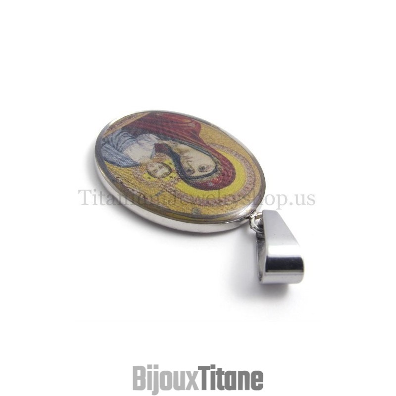 Pendentif En Titane Pur De La Série Madonna Et Jésus Pendentif En Titane Pur De La Série Madonna Et Jésus