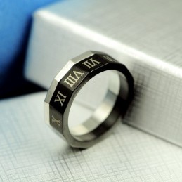 Bague Homme En Titane Avec Chiffres Romains