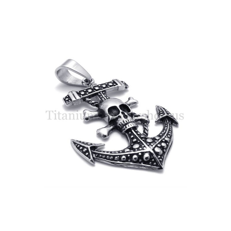 Pendentif En Titane Ancre De Bateau Pirate