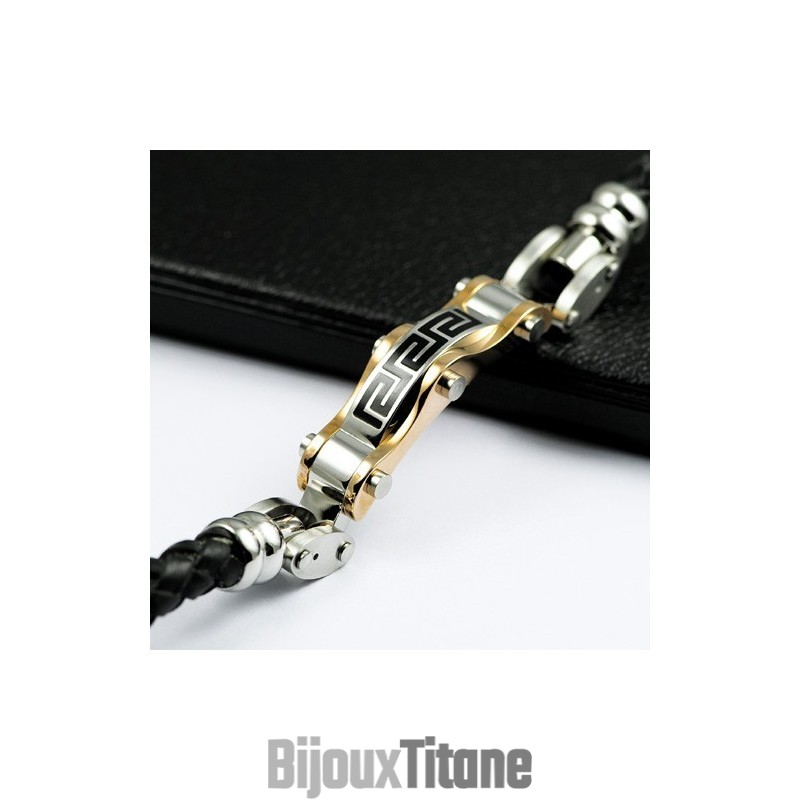Bracelet En Cuir Titane Avec Tableau Mural
