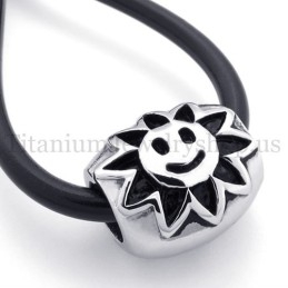 Pendentif Ellipsoïdal En Titane Avec Perle Porte-Bonheur Tournesol