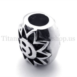 Pendentif Ellipsoïdal En Titane Avec Perle Porte-Bonheur Tournesol