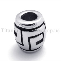 Pendentif Ellipsoïdal Simple En Titane Avec Perle Porte-Bonheur