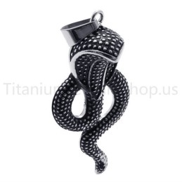 Nouveau Pendentif Classique King Cobra En Titane