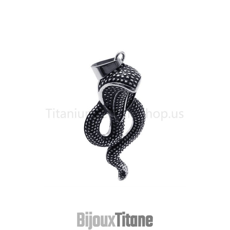 Nouveau Pendentif Classique King Cobra En Titane