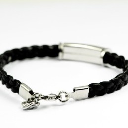 Bracelet En Cuir Et Titane Édition Fine