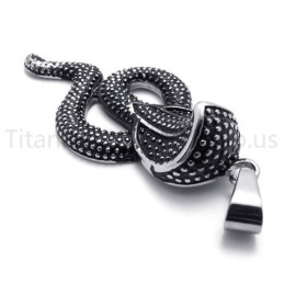 Nouveau Pendentif Classique King Cobra En Titane