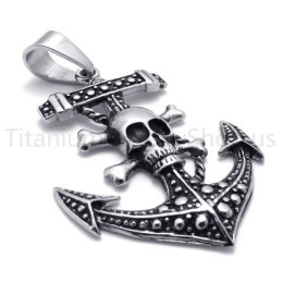 Nouveau Pendentif Classique En Titane Représentant Une Ancre De Bateau Pirate