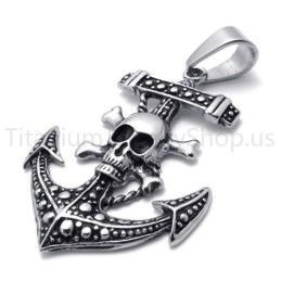 Nouveau Pendentif Classique En Titane Représentant Une Ancre De Bateau Pirate