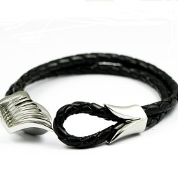 Bracelet En Cuir Et Titane