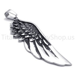 Nouveau Pendentif Classique En Titane Avec Aile De Diable