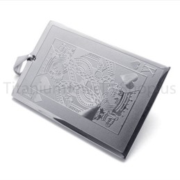 Nouveau Pendentif En Titane Argenté En Forme De Carte À Jouer (K)