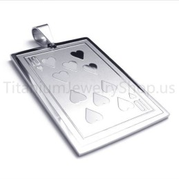 Nouveau Pendentif En Titane Argenté En Forme De Carte À Jouer (10)