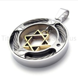 Nouveau Pendentif Hexagramme En Titane
