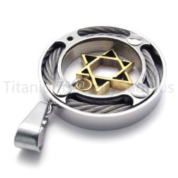 Nouveau Pendentif Hexagramme En Titane