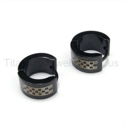 Boucles D'Oreilles Élégantes En Titane Noir