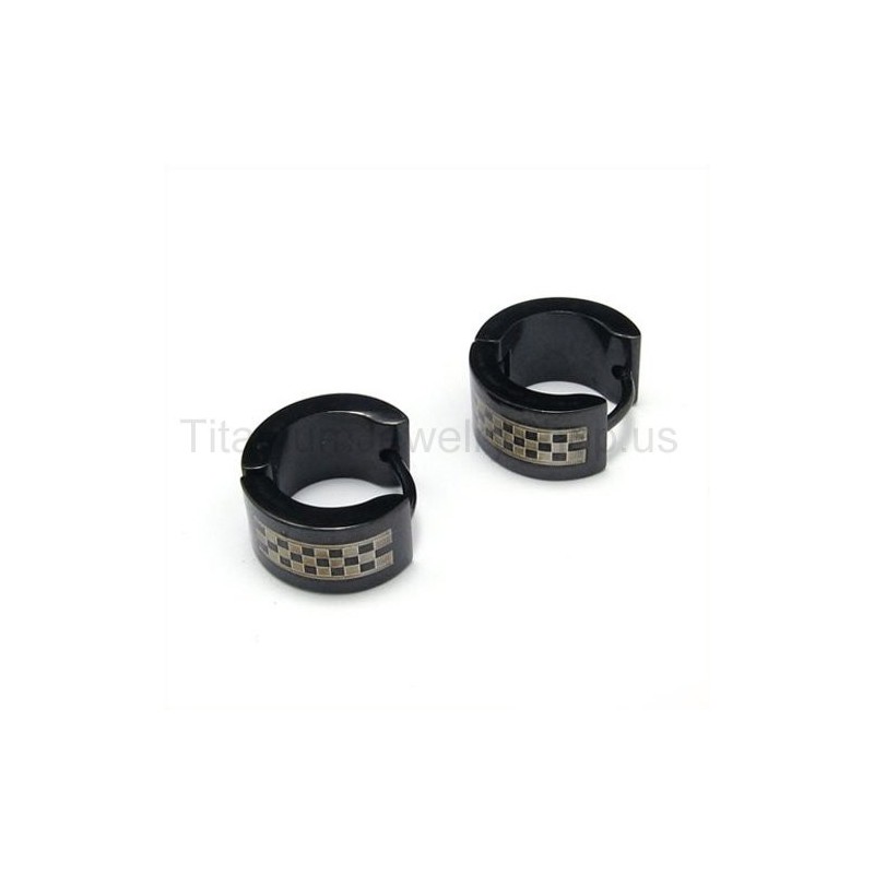 Boucles D'Oreilles Élégantes En Titane Noir Boucles D'Oreilles Élégantes En Titane Noir