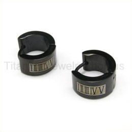 Boucles D'Oreilles En Titane Avec Chiffres Romains