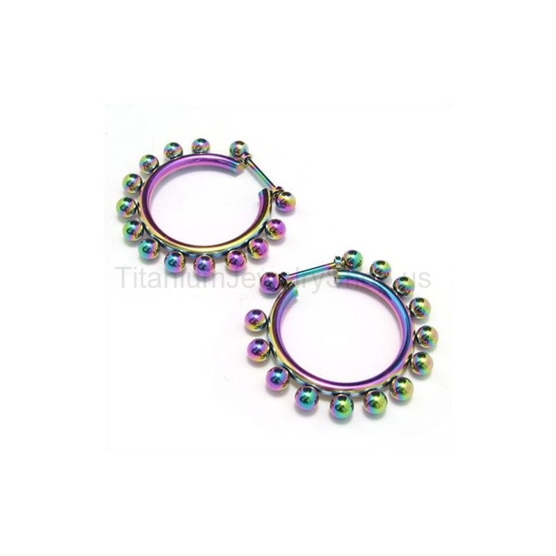 Boucles D'Oreilles En Perles Couleur Titane Boucles D'Oreilles En Perles Couleur Titane