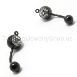 Boucles D'Oreilles Mini-Diamants Incrustées De Titane Noir