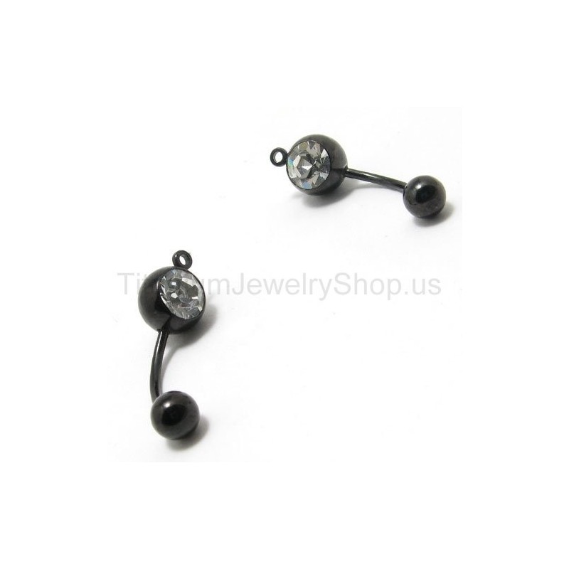 Boucles D'Oreilles Mini-Diamants Incrustées De Titane Noir Boucles D'Oreilles Mini-Diamants Incrustées De Titane Noir