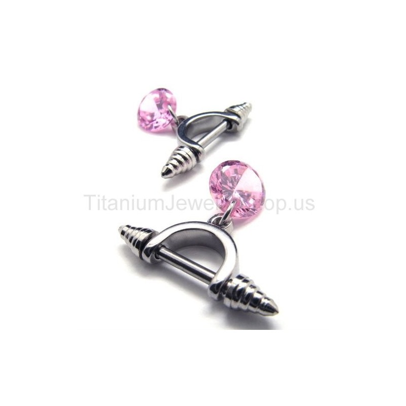 Boucles D'Oreilles Cold Weapon Titanium Et Diamant Rose Boucles D'Oreilles Cold Weapon Titanium Et Diamant Rose